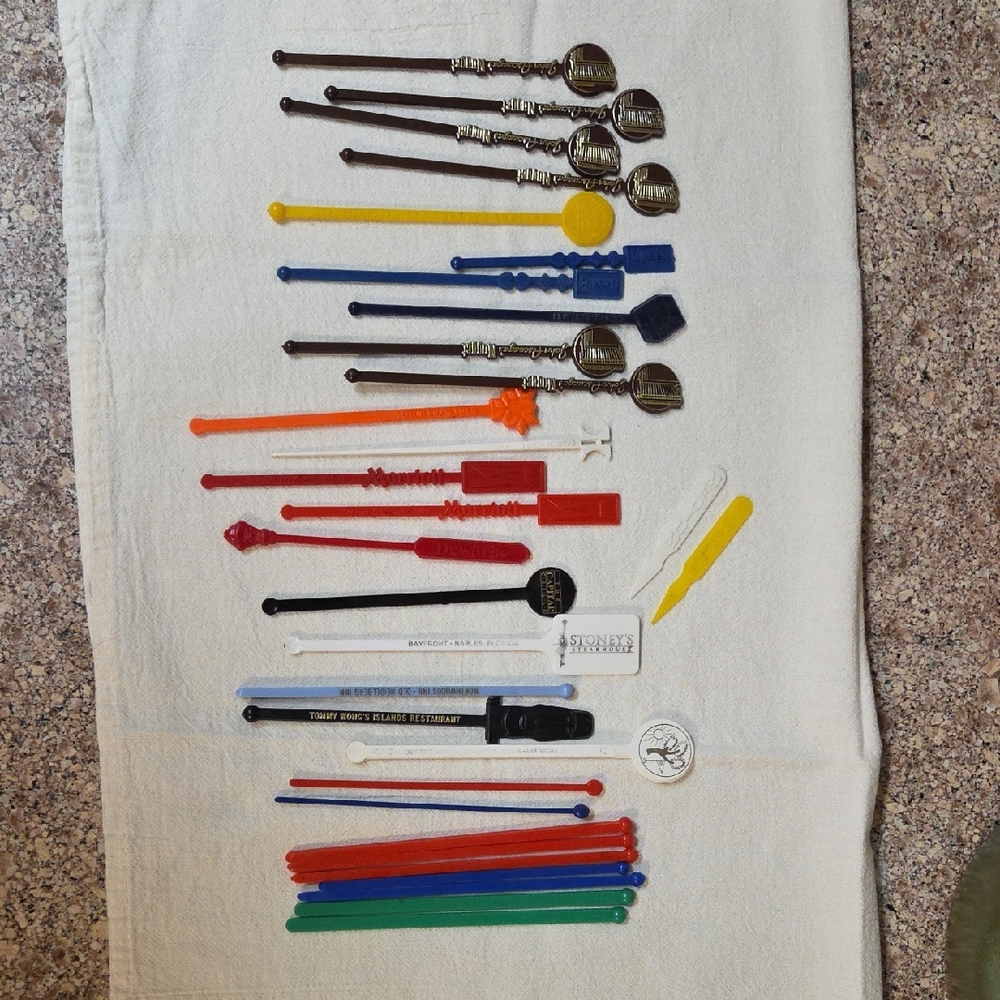 Assorted Colorful Drink Stirrers Set- Swizzle Sticks